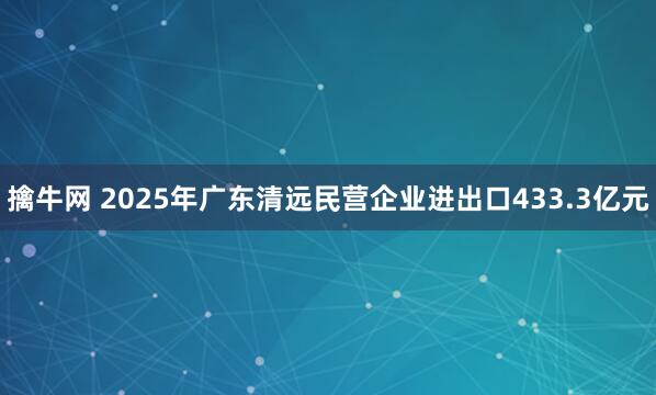 擒牛网 2025年广东清远民营企业进出口433.3亿元