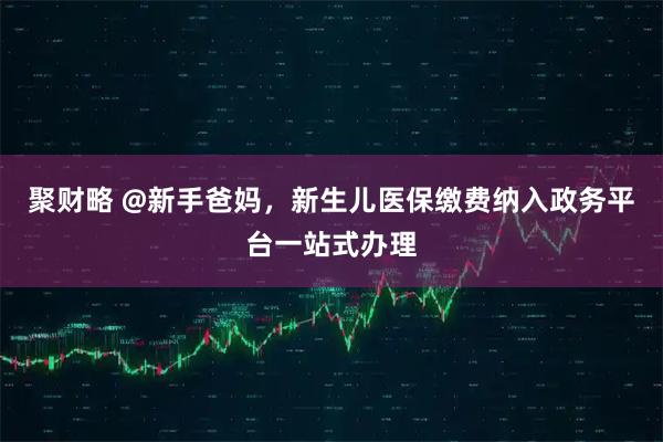 聚财略 @新手爸妈，新生儿医保缴费纳入政务平台一站式办理